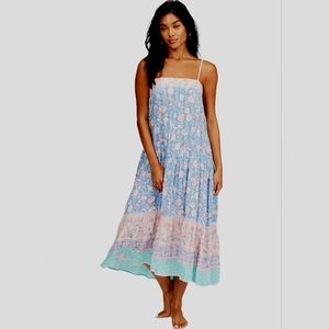 Billabong blue floral maxi dress